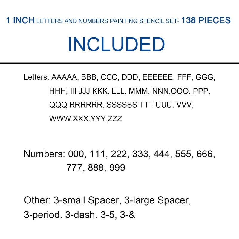 Attisstore 4 inch Plastic Interlocking Stencils Letters and Numbers 138 Piece Set, Black - Image 3
